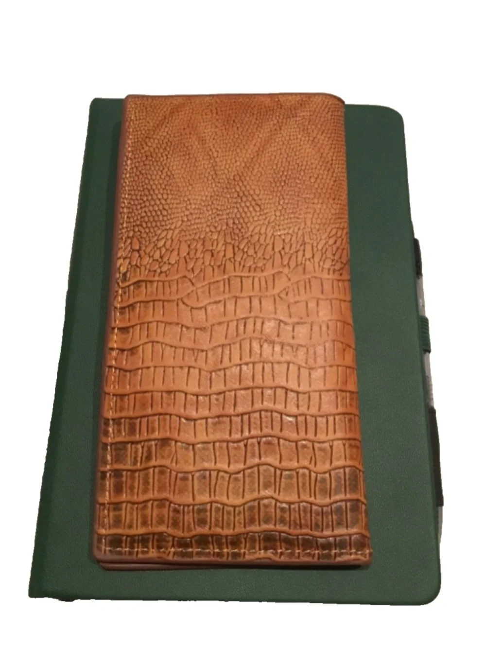 alligator embossed vegan leather long fold wallet NWT